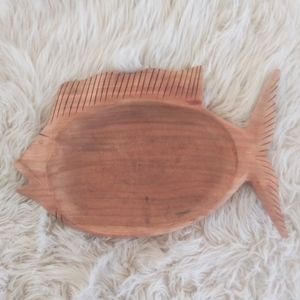 Solid wood fish platter